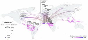 Conservation risk hotspots embodied in international trade for cocoa in 2010