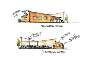 sketch of the model home