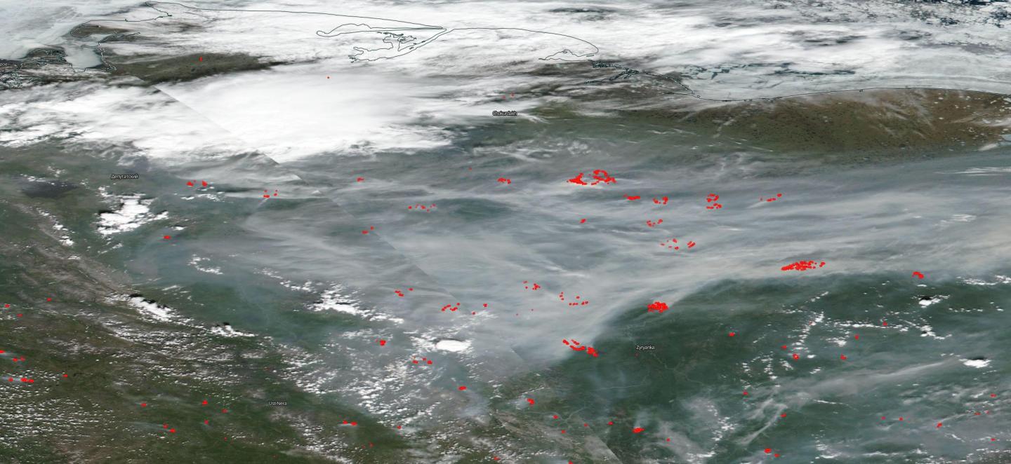 NASA's Suomi NPP Satellite Sees Major Siberian Wildfires