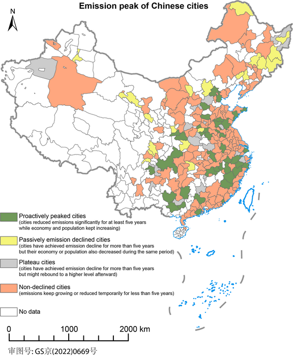 Latest City-Level Emission Accounting in China: Cities Are on the Track Toward Net-Zero Emissions and 38 Have Achieved Emission Peak