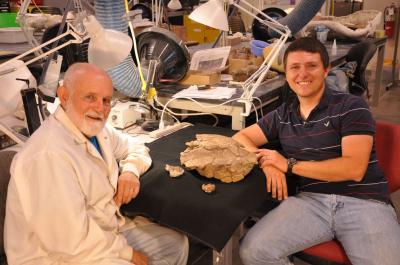 Fossil Preparatory Jerry Golden and Doctoral Student Joshua Lively