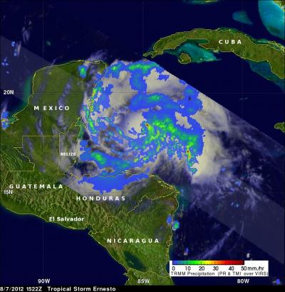 NASA's TRMM Satellite Sees Tropical Storm Ernesto