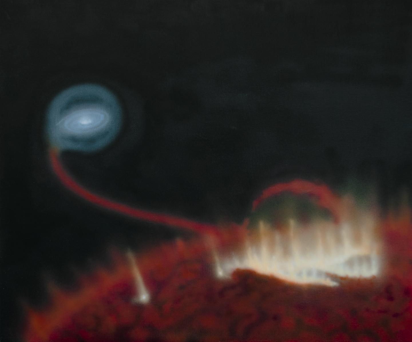 Artist's Impression of a Giant Flare on the Surface of Red Giant Mira A