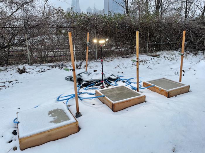Self-heating Concrete Melts Snow and Ice
