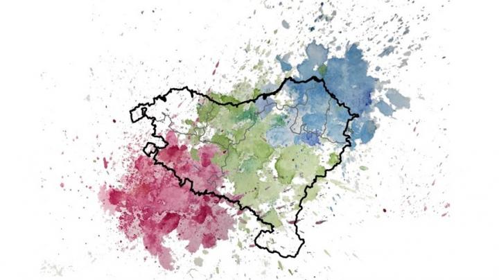 RepresentaciÃ³n con colores de la mezcla y estructura genÃ©tica en el PaÃ­s Vasco