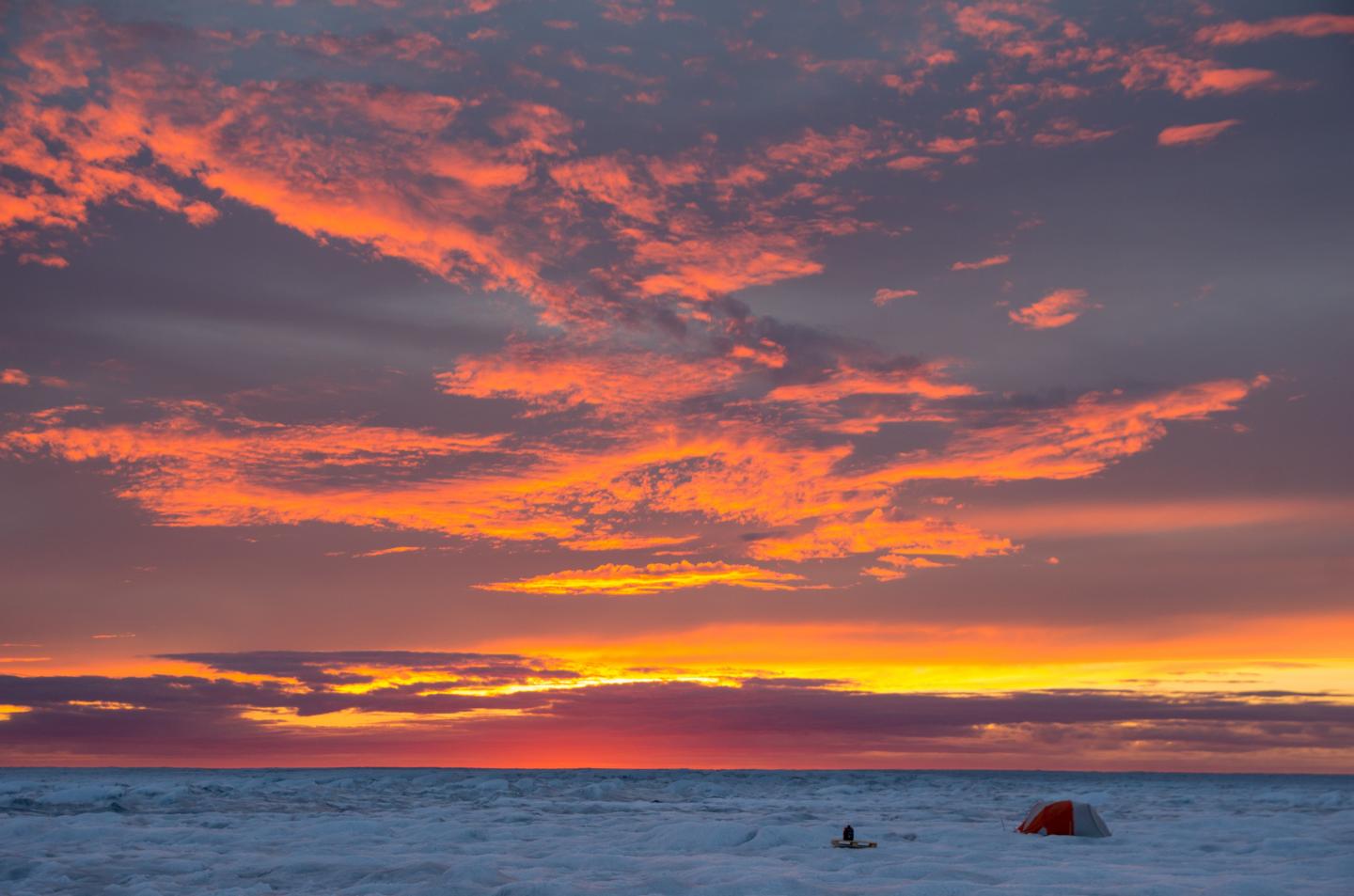 The Greenland Ice Sheet at Sunset