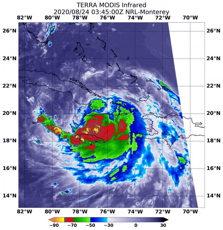 Terra Infrared image of Laura