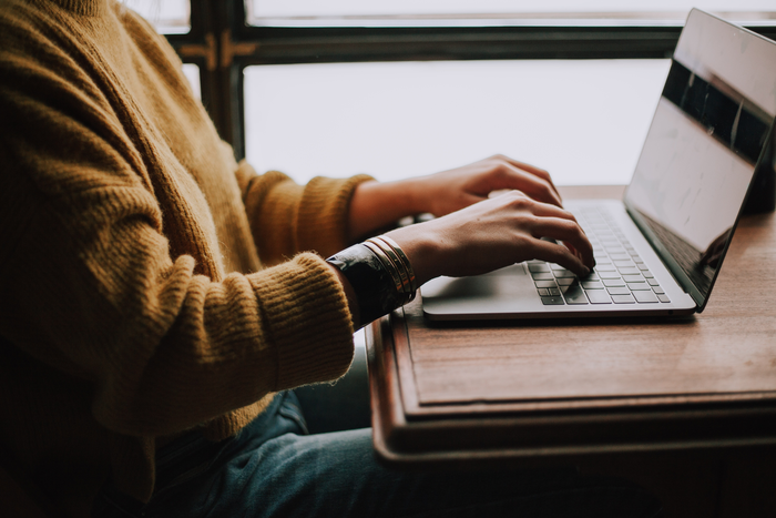 Teen on computer