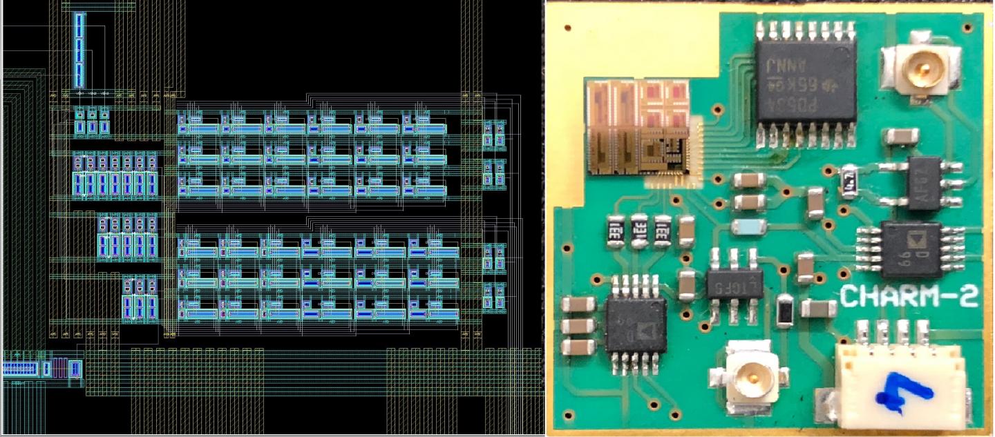 Screenshot of CAD Layout for the Circuit and Photograph of Circuit Board