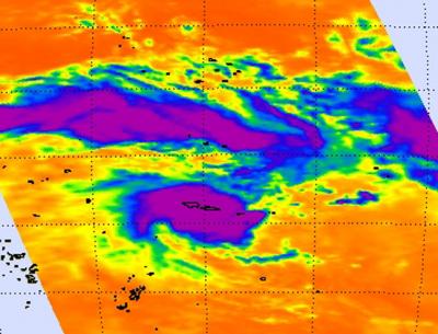 NASA Infrared Image of Tropical Cyclone Evan
