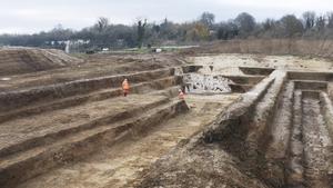 Archaeologists excavating at the Maritime Academy School site in Frinsdbury