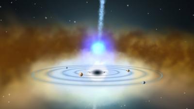 Comparison: NGC4151 Black Hole with Planets