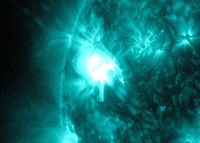 An M5.2-class Solar Flare in Progress on May 8, 2014 (1 of 2)