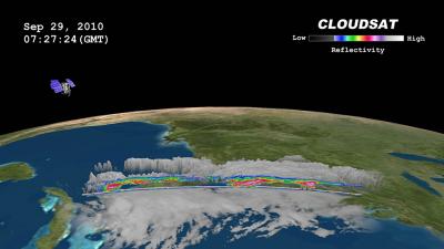 CloudSat Slices Tropical Storm Nicole in Half