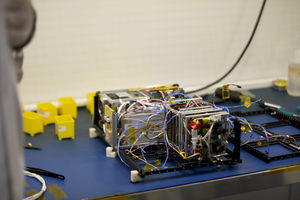 The inner workings and wires of the CatSat