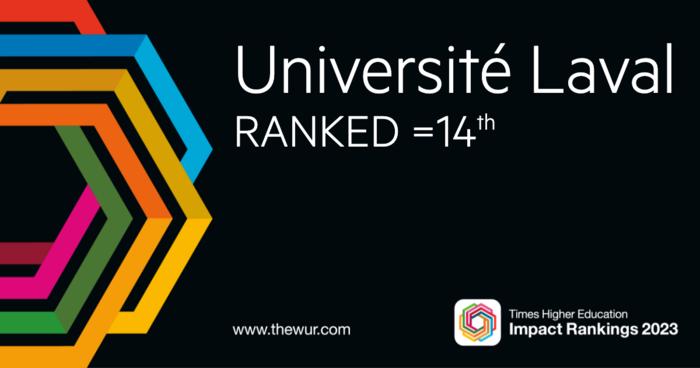 Université Laval ranks 14th worldwide in  Times Higher Education's Impact ranking