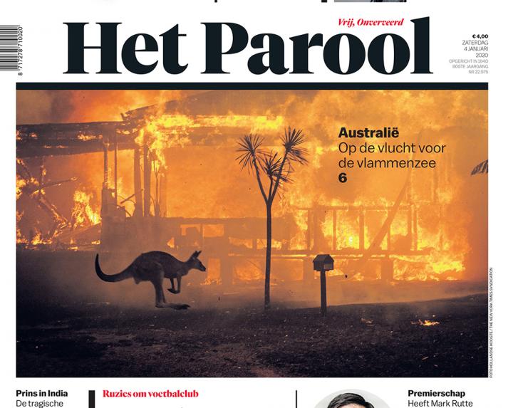 Het Parool front page featuring photo by Photojournalist Matthew Abbott