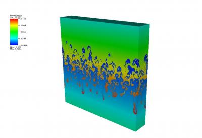 Rayleigh-Taylor Instability Density Plot