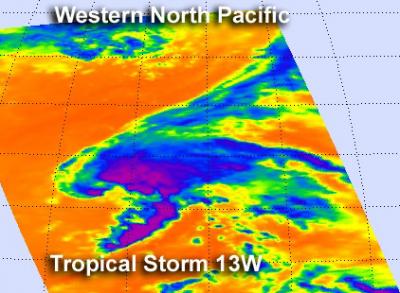 NASA's Aqua Satellite Passed Over Tropical Storm 13W