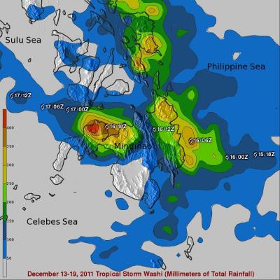 TRMM Satellite Estimates Rainfall from Washi