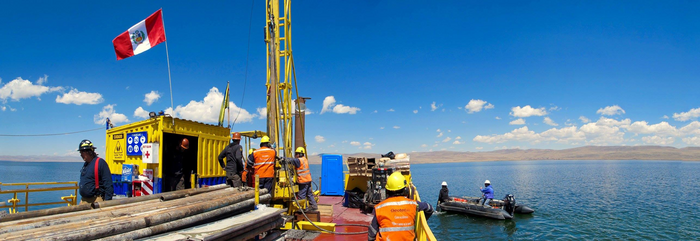 Lake Junin coring platform