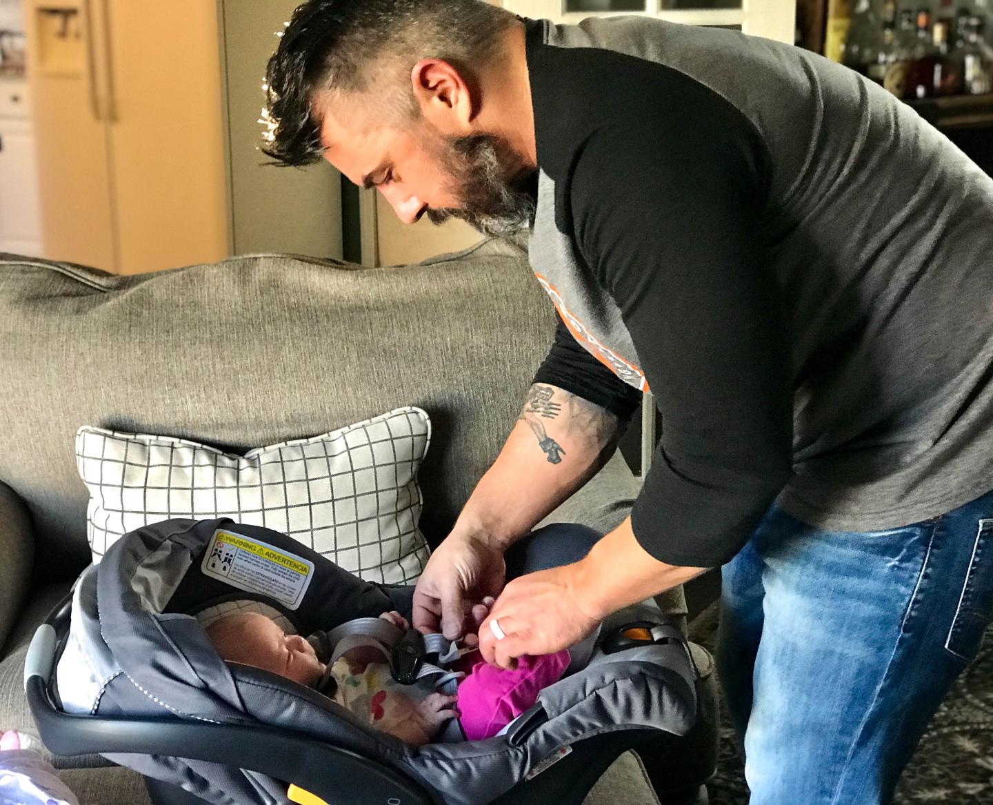 Father, Chris, Prepares Daughter, Amelia for Family Outing