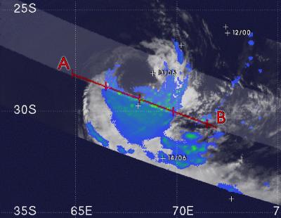 Satellite Sees Rainfall on South Side of Edzani
