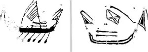 Fig. 3 Drawing of Awunbarna 1 (left) and Awunbarna 2 (right). (Drawings by Darrell Lewis, 1998.).jpg
