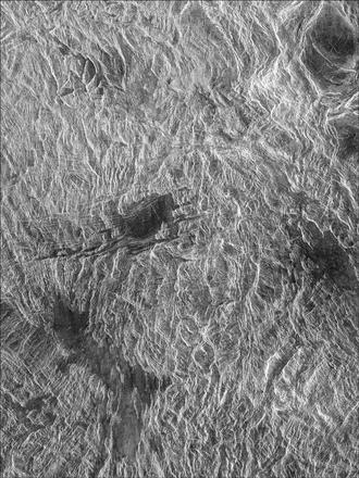 JULY 2016 COVER: High-resolution (75 m/pixel) synthetic aperture radar image of tessera in northeast Alpha Regio (Venus)