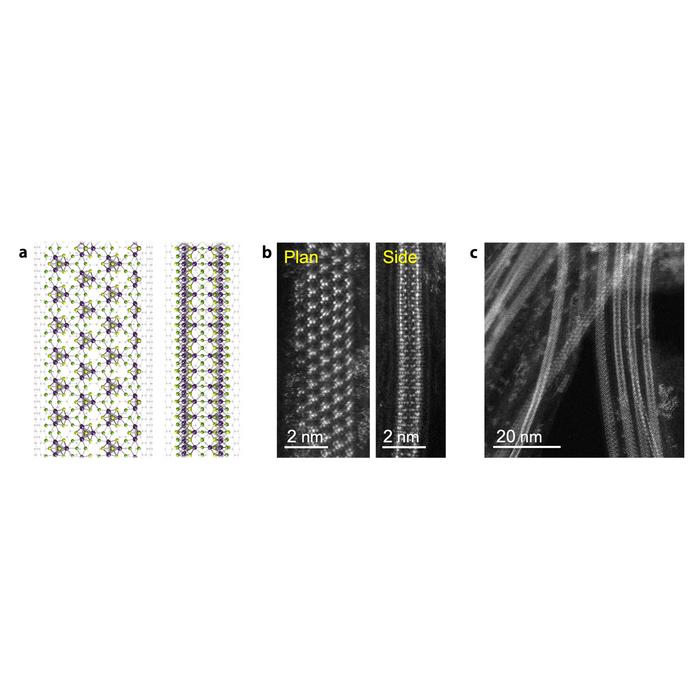 Structure of new nanoribbons in carbon nanotubes.