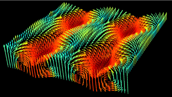 3D model of the polarisation pattern in the ferroelectric PbTiO3