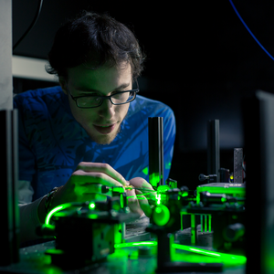 Dr Marco Capelli in the ARC Centre of Excellence for Nanoscale BioPhotonics laboratories at RMIT University