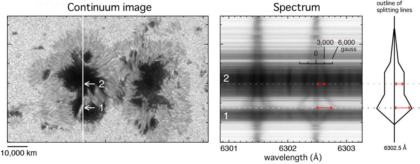 Snapshot of the Sunspot with the Strongest Magnetic Field and Its Spectrum