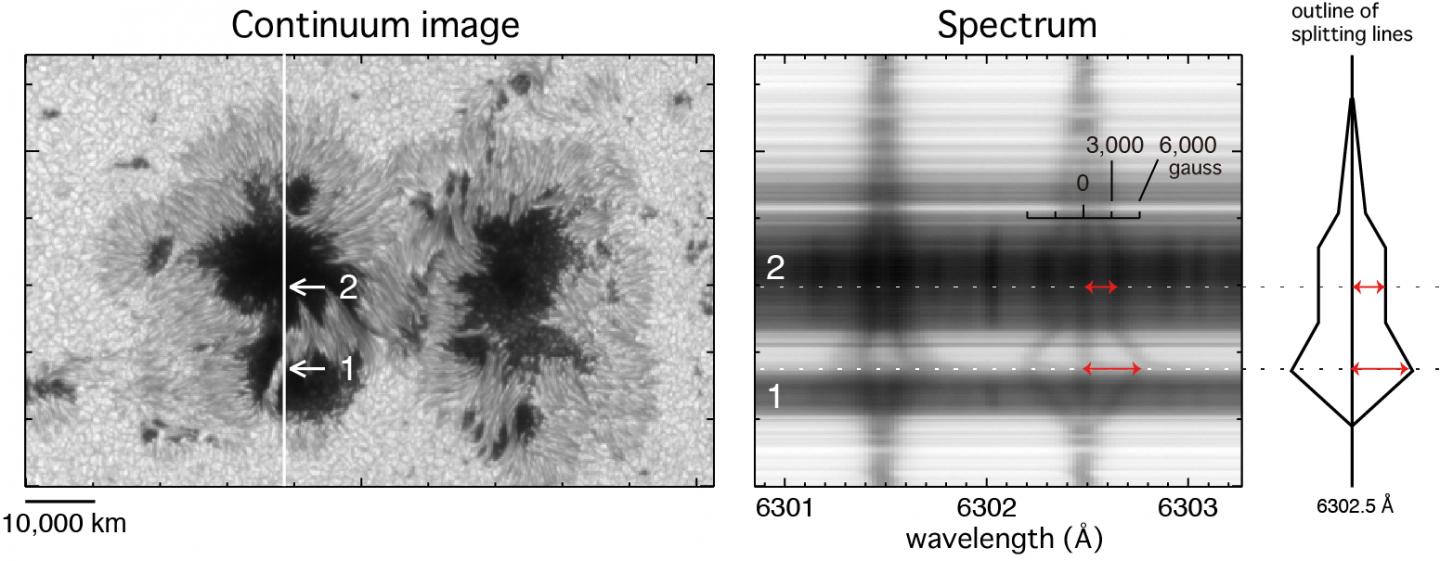 Snapshot of the Sunspot With the Strongest Magnetic Field and Its Spectrum