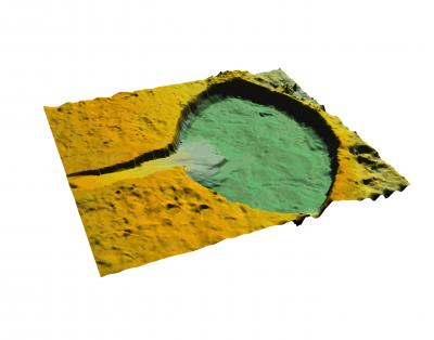 Topographic Image of Stepped Crater