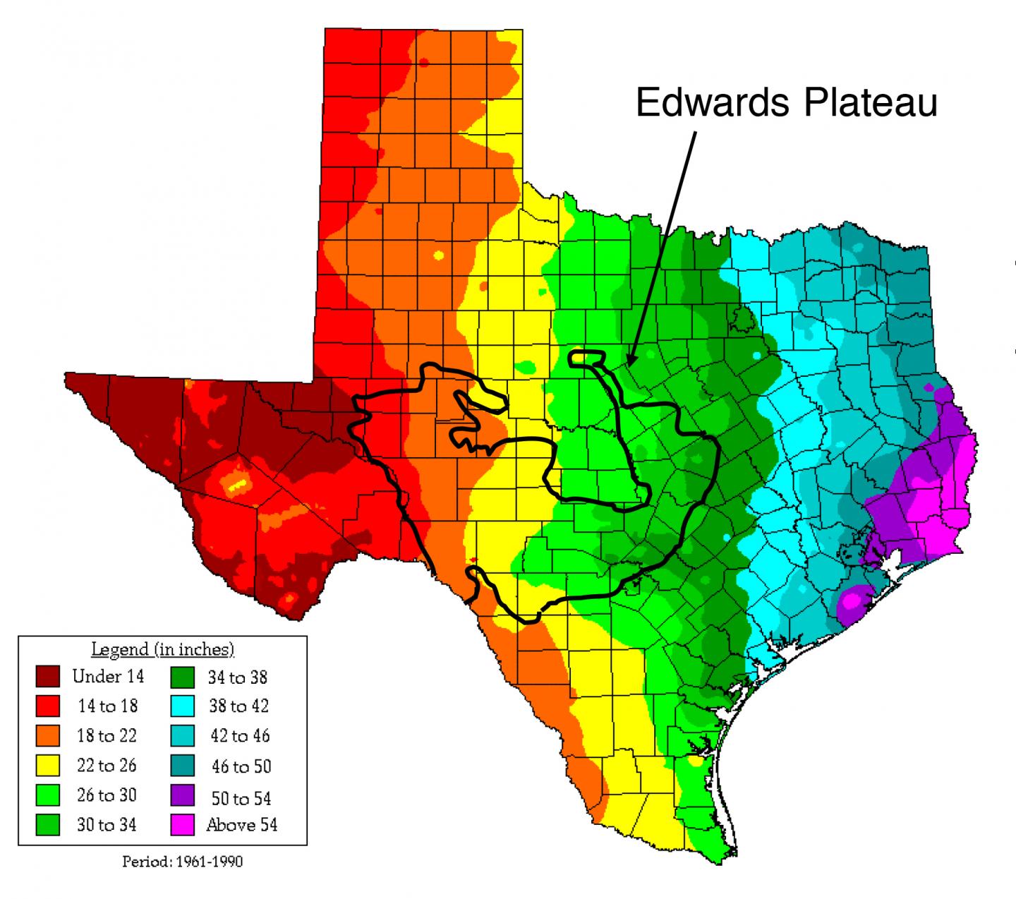 Map of Soil Sampling Locations along the Edwards Plateau