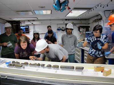 Dr. Beth Orcutt,  Bigelow Laboratory for Ocean Sciences, and Dr. Wolfgang Bach, IODP Expedition 336