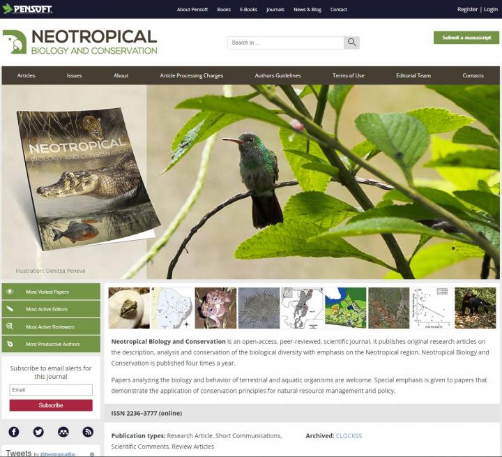 New website for Neotropical Biology & Conservation