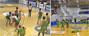 The commotio cordis event during a high school basketball game in Romania.