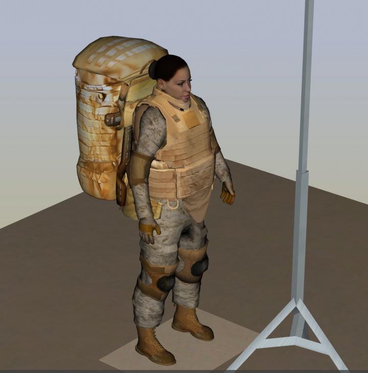 Sophia in Military Gear