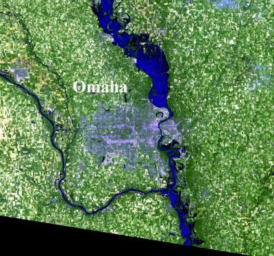 Landsat 5 Captures Missouri River Flooding Near Omaha