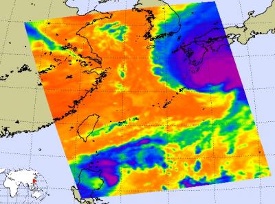 NASA AIRS Infrared image of Melor and Parma (2 of 2)