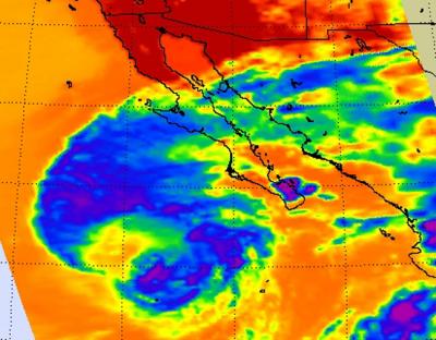 NASA Infrared Image of Tropical Storm Miriam