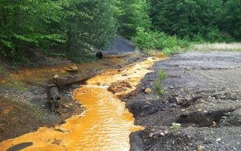 Acid Mine Drainage Flows through a Stream in Western Pennsylvania Forest