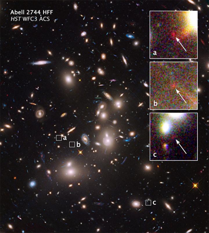 NASA's Hubble Finds Extremely Distant Galaxy through Cosmic Magnifying Glass