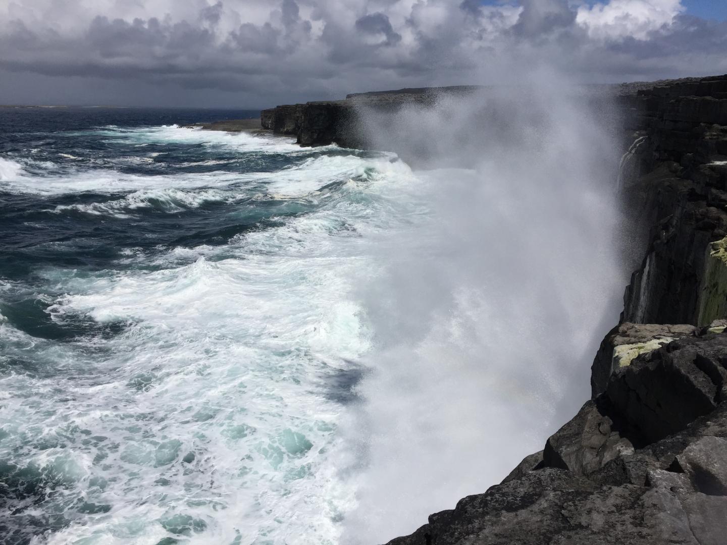Waves Crashing against the Irish Coast