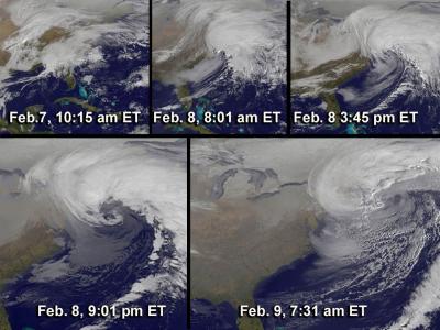 Time Series Shows Progression of Nor'Easter