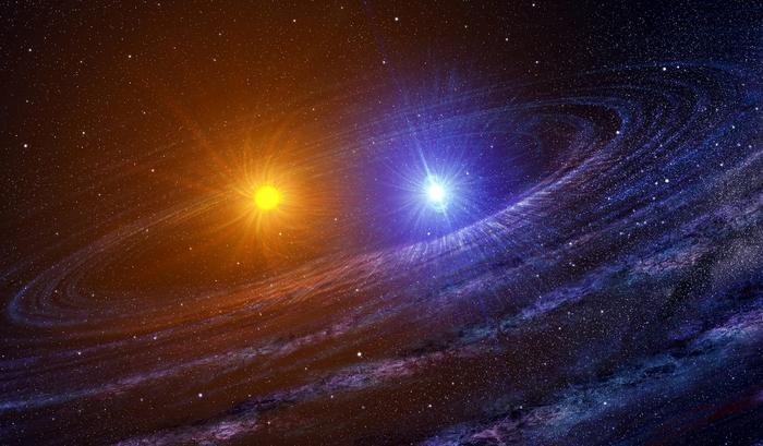 Binary system of a red giant star and a younger companion