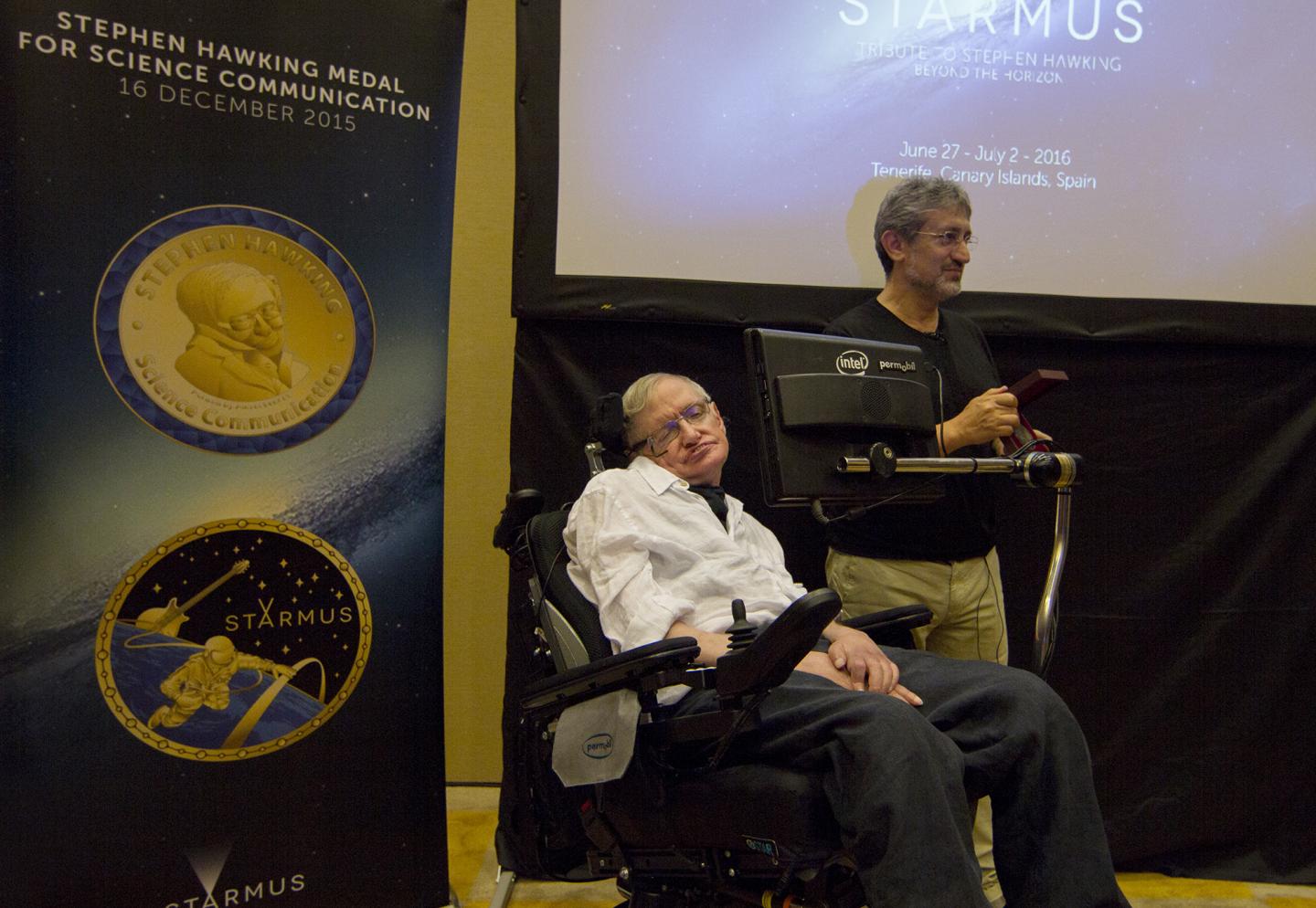 Professor Stephen Hawking at the Press Launch of STARMUS 2016