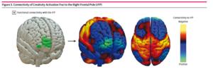 Figure 3. Connectivity of Creativity Activation Foci to the Right Frontal Pole (rFP)